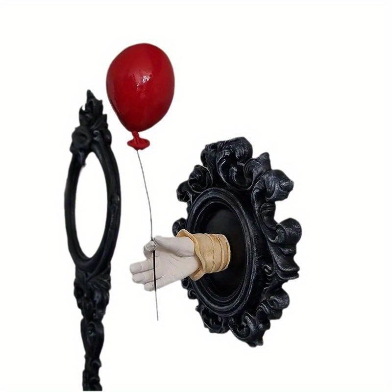 Dunkle Farbe Clown Geist Wanddeko, Amerikanischer Kreativer Stil Harz Hängendes Ornament, Halloween Weihnachten Haus Wanddekoration