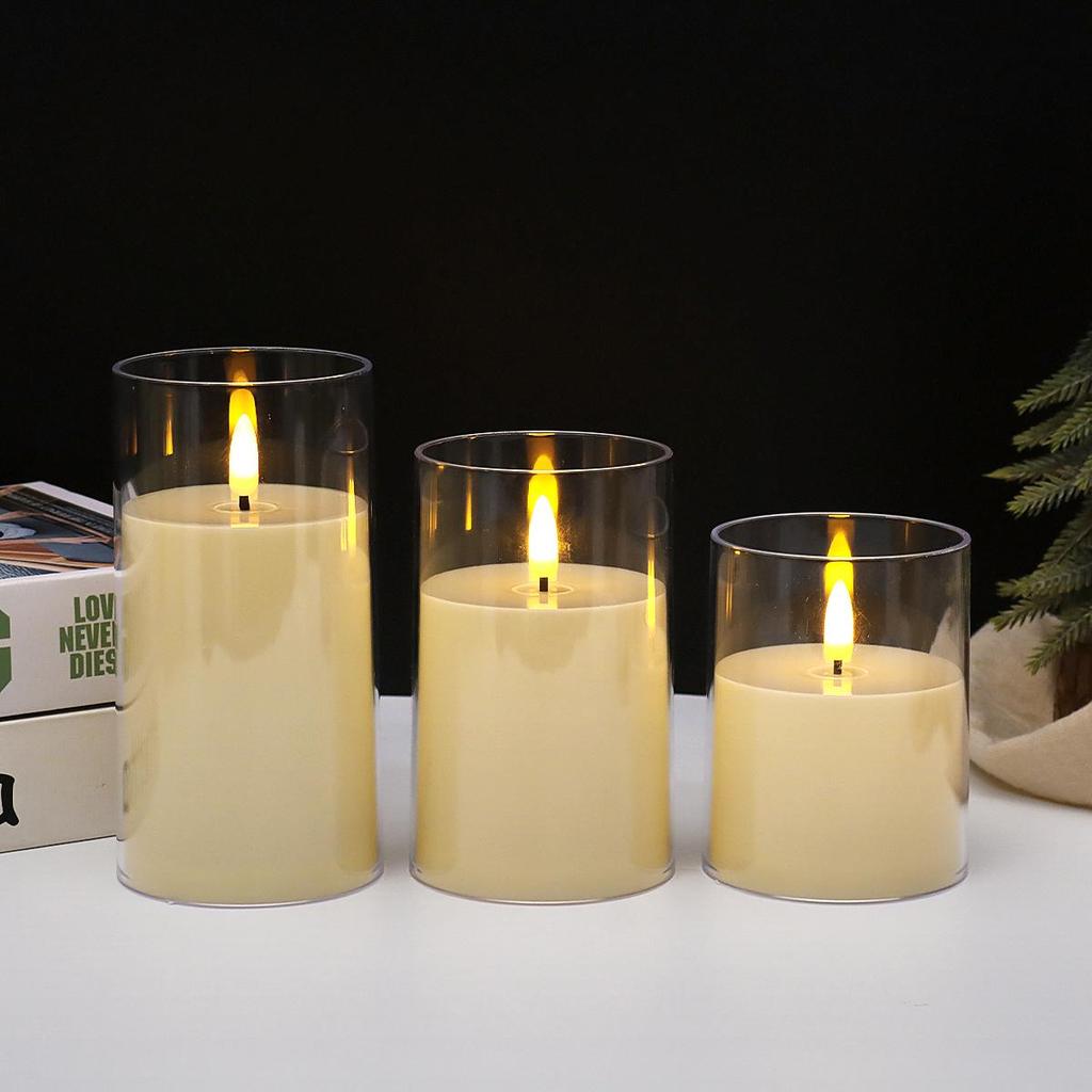 Acryl LED Kerze mit flackernder Flamme und Tassen-Atmosphäre