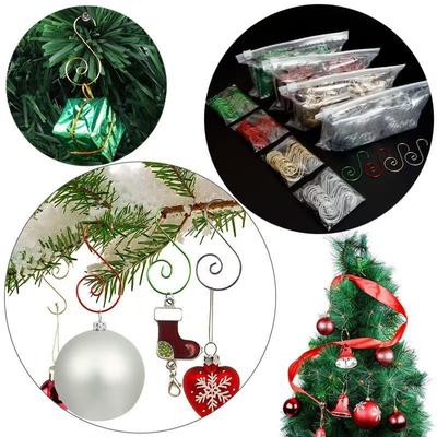 Christmas Ornaments PET Metal S-Shaped Hooks Holder Christmas Tree Ball Pendant Hanging Decorations Home Navidad New Year 20PCS