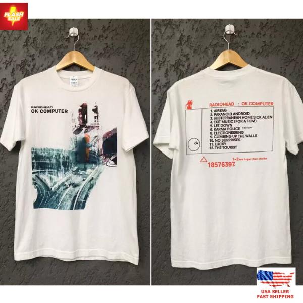 New Apparel Radiohead Ok Computer Album T-shirt reprint 2 sided Retro style XL