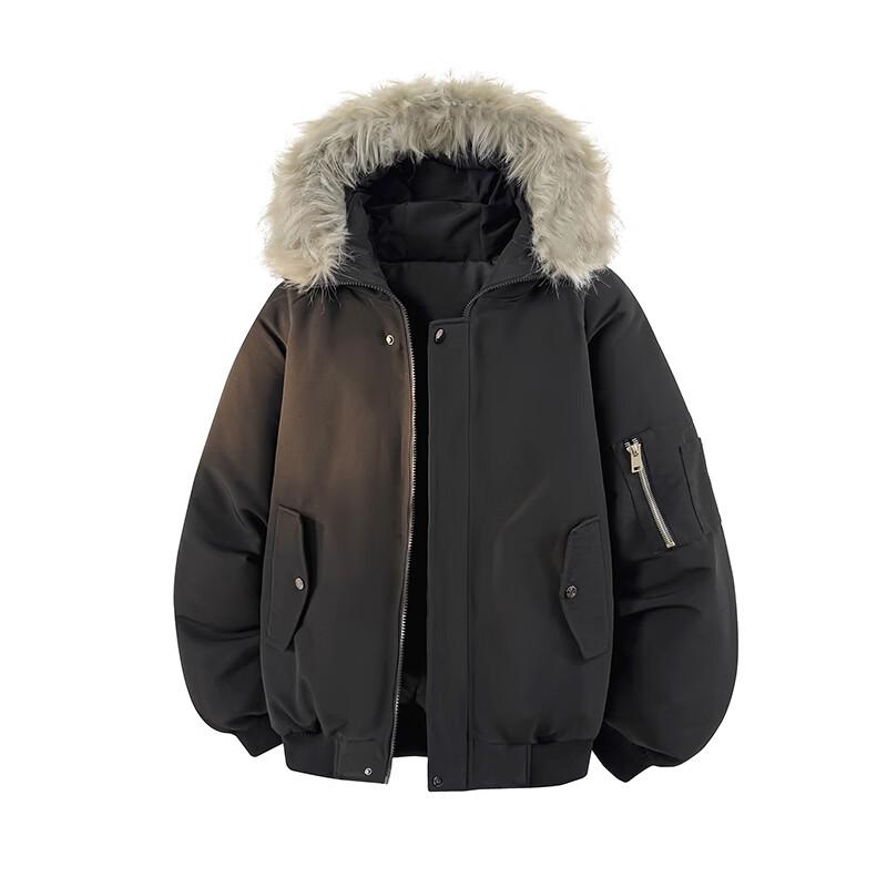 VUUG Men's American Style Faux Fur Hooded Thick Padded Jacket