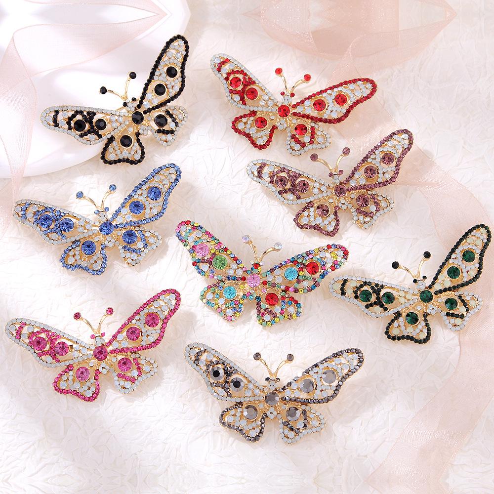 Lanhao Retro European-American Rhinestone Butterfly Brooch