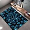 Modern Blue Neon Abstract Pattern Living Room Carpet - Home Decor Rug Suitable for Use As an Anti-slip for Living Room Bedroom Sofas