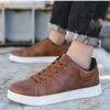 Men's Sports Shoes Brown Leather Men's Vulcanized Shoes Fashionable Solid Color Men's Running Shoes Plus Size 48 Sports Shoes