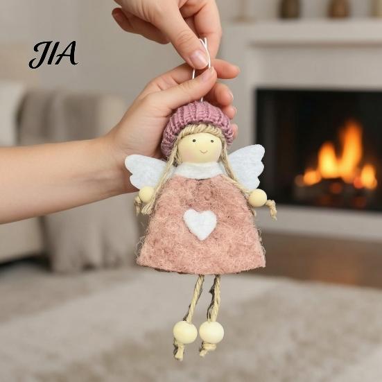 Christmas Tree Hanging Ornaments Plush Angel Doll Ornaments, Fairy Girl Pendant for Artisan Hand Stitched Pendants Home Decor, Party, New Year,