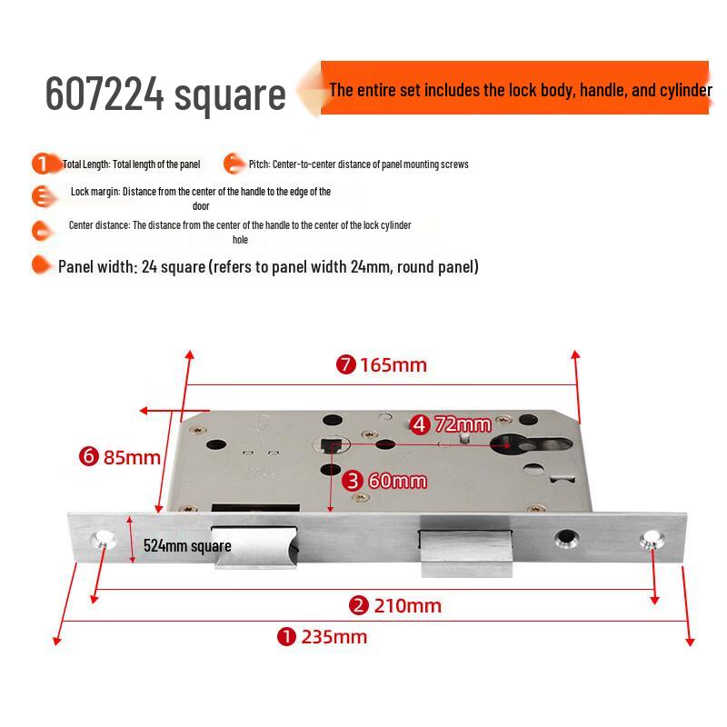Aokewen 6072 Stainless Steel Fire & Cleanroom Door Lock