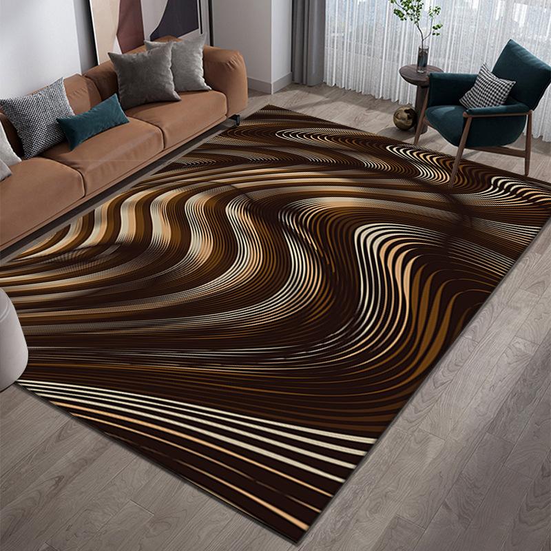 3D Abstract Carpet Color Lines Carpet Living Room Tea Table Visual Carpet Mat