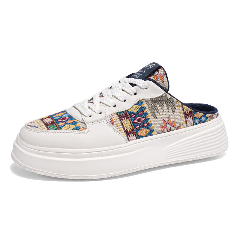 Herren Halbschuhe mit dicker Sohle Sommer neu weiche Sohle rutschfest Outdoor Komfort lässige flache Schuhe Mode Herren Mesh Sportsandalen