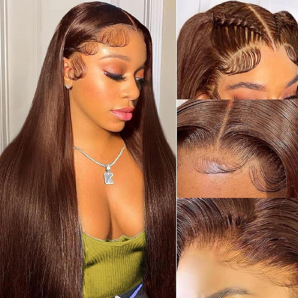 European & American Fashion Straight Hair Wig - Hot Selling Front Lace Middle Part Full Head Cover Available