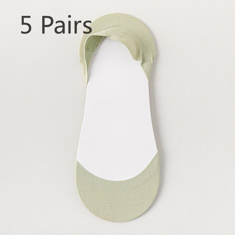 5 Pairs of Women's Summer Thin Non-slip Heel Shallow Mouth Invisible Socks