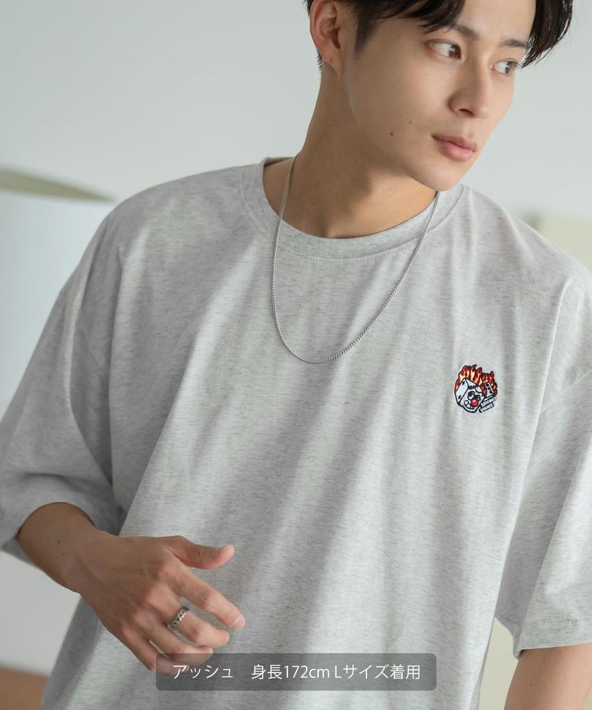 IMPROMES Casual SIDEWAYSTANCE Embroidered Fire Dice Short Sleeve T-Shirt, Men's, Black