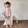 2026 Kids Girls 2-Piece Pajamas Set Sleeveless T-Shirt Shorts Loungewear