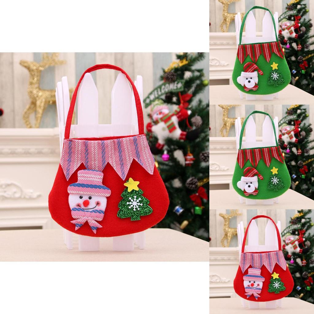 Christmas Party Gift Bags With Mechanical Sewing And Vibrant Red Green Colors