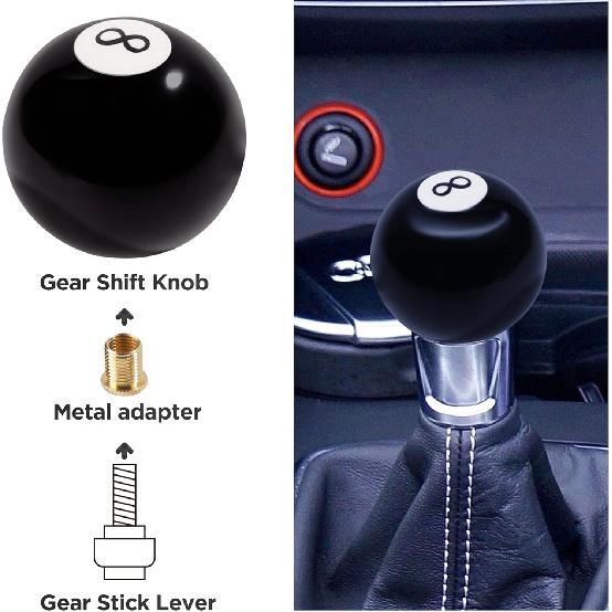 Shift Knob Manual Gear,Round Shift Knob Acrylic Gear,4 5 6 Speed Universal Shifter Knobs With 3 Adapters,Fit For Manual Car M 8 * 1.25, M 10 * 1.25,