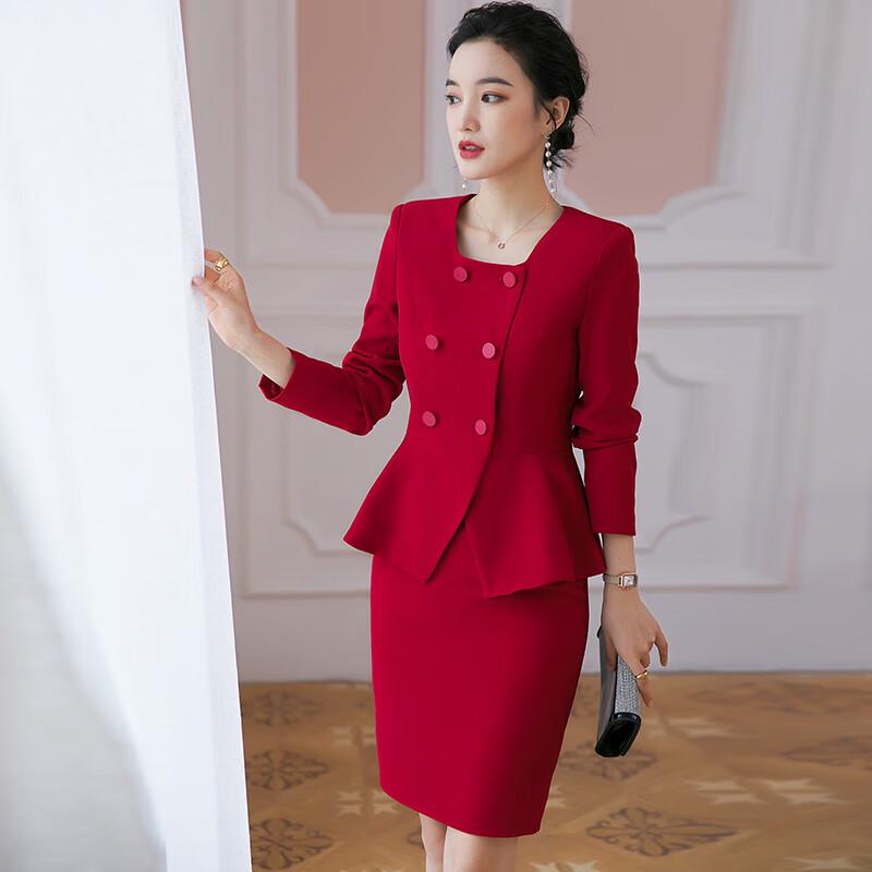 Women's Professional Red Suit Set