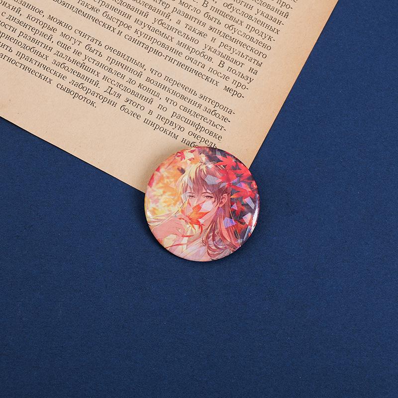 Code Iris Fanmade Silver Glitter Badge (44mm): Fu Rong, Zuo Ci, Sun Ce, Liu Bian Designs