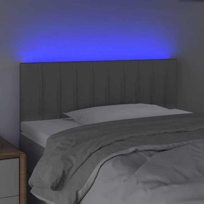 VidaXL LED Headboard Bedroom Furniture Single Bed Accessory Headboard Bed Frame Interior Light Grey 3121840