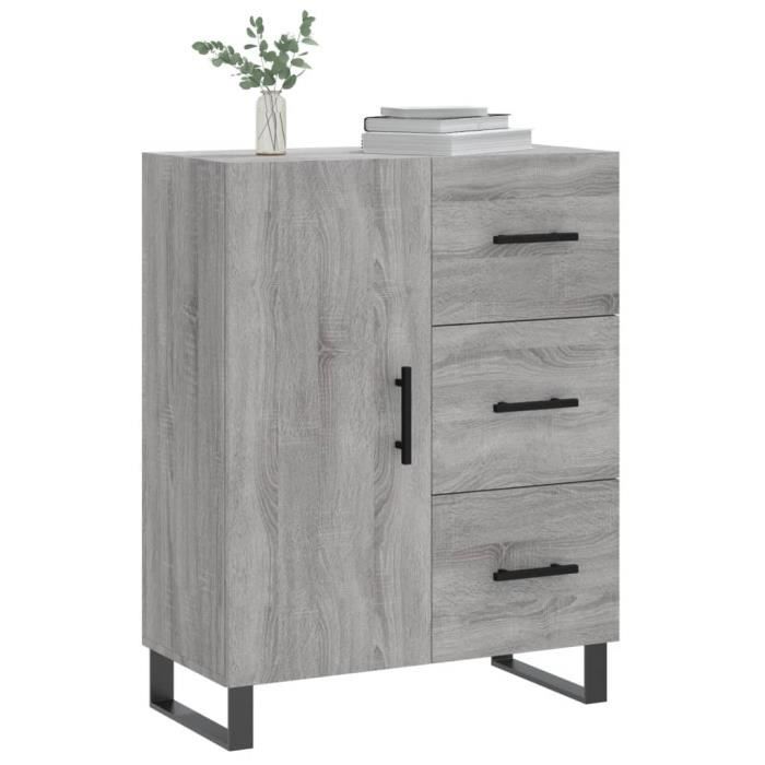 VidaXL Buffet Sonoma Grey 69.5x34x90 Cm Engineered Wood 827946