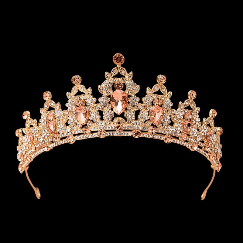 Wedding and Birthday Headband Leaf Inlaid with Rhinestone Crystals Colorful Princess Bridal Accessories