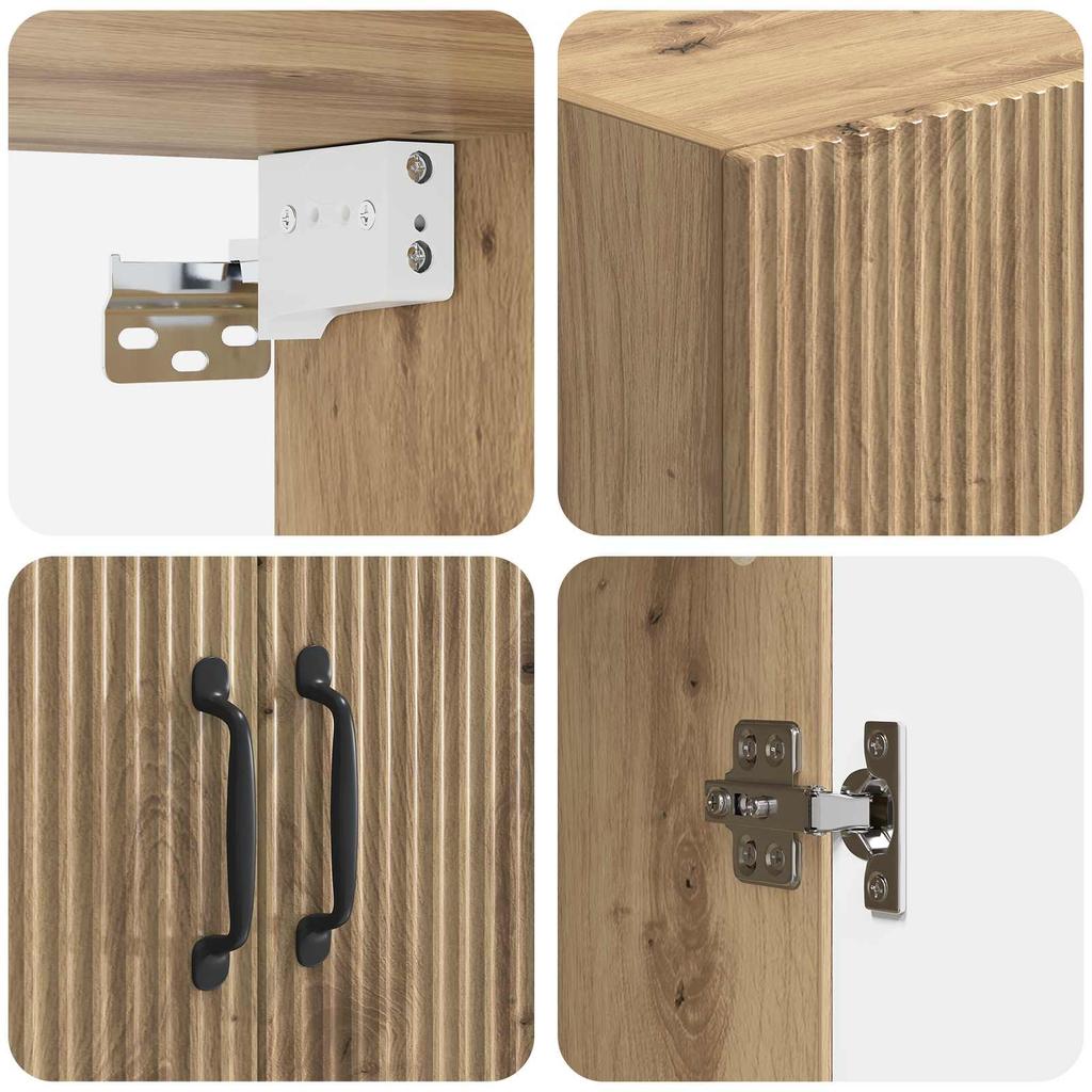 2 Piece Cabinet Set Artisan Oak Finish 66 x 34.5 x 87 cm Particleboard