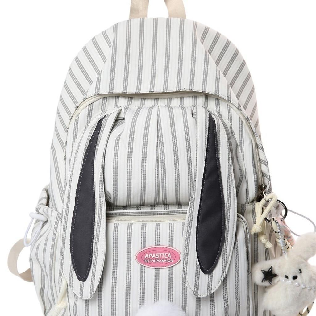 Schoolbag Japanese ins Striped Niche Mini Backpack Female High School Student Junior High School Student Large Capacity Backpack Girl School Bag