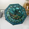 Alligator Treasure Glass Pattern Umbrella, Portable and Foldable Design, 8 Ribs, a Casual Accessory for Halloween, Christmas, and Birthday Gifts.