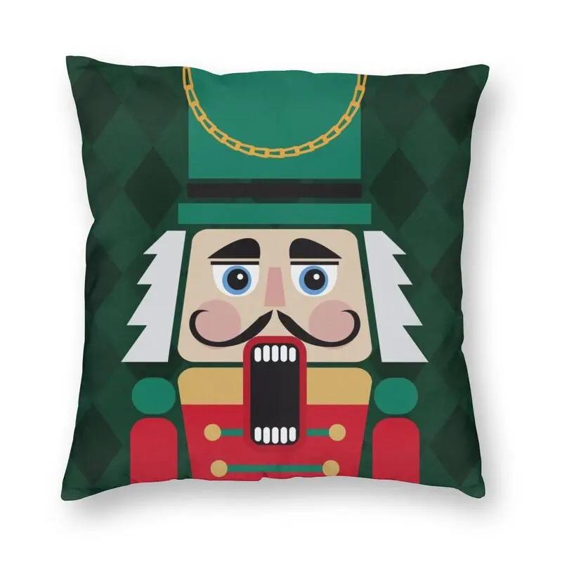 Nutcracker Doll Print Sofa Cushion Cover Pillowcase Home Decoration Party Car Bedding