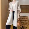Women's Korean-Style Wool Shawl Cardigan - Autumn/Winter Solid Color Knitwear