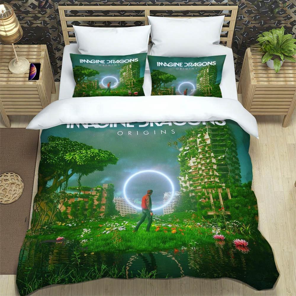 Rockband Imagine Dragons Bettwäsche-Sets, exquisites Bettzubehör-Set, Bettbezug, Bettdeckenset, Bettwäscheset, luxuriöses Geburtstagsgeschenk