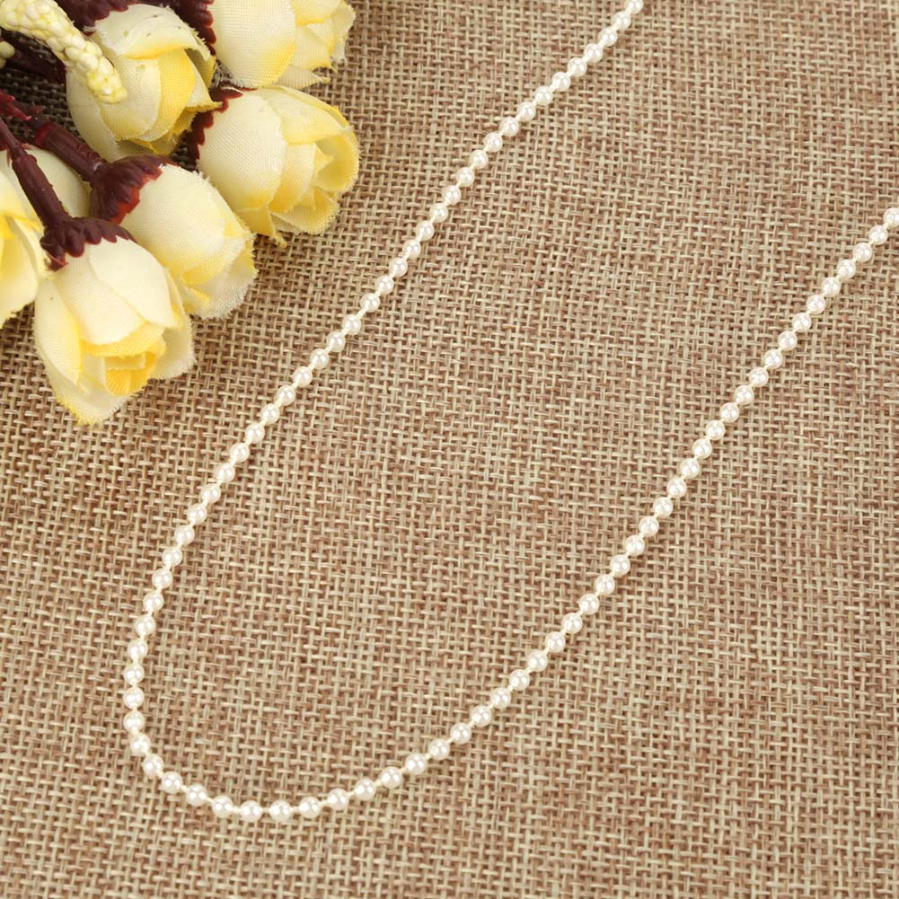 100mCelsiusroll Imitation Pearl Wire Beads Garland String Wedding Decoration 2.5mm(beige)