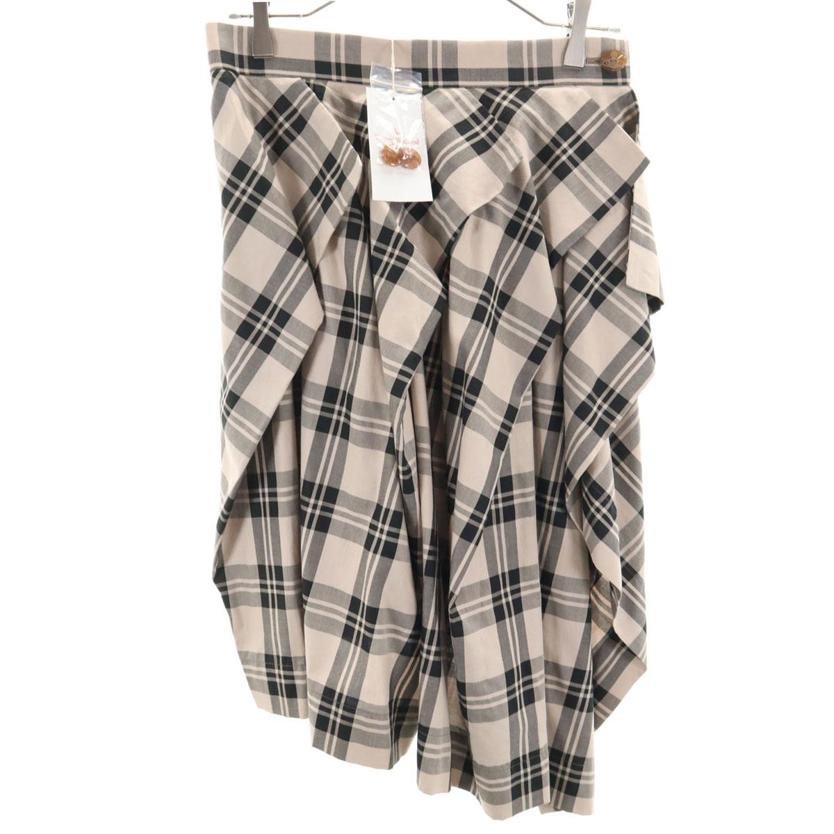 

неиспользованная Vivienne Westwood RED LABEL сделано в Японии клетчатая миди длина асимметрия юбка-запаска женская б/у