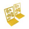 Stylish Weighted Bookends Hollow Out Ginkgo Leaf Bookshelf Metal Book Rack  Home for Book Lovers