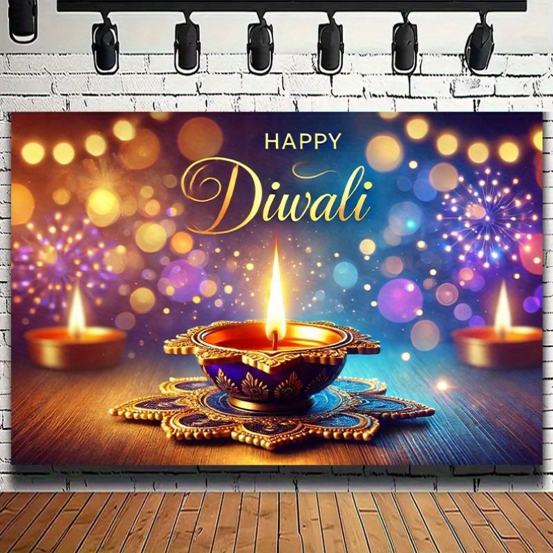 1PC2D Festive Diwali Background for Home, Office, Studio, Outdoor Decoration, No Electricity Required - Wsj