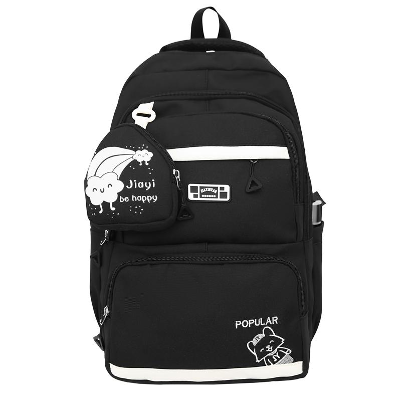 Women Cartoon Backpack Student School Bag Large Capacity Backpack with Coin Purse