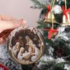 Acrylic Jesus Hanging Ornament Christmas Nativity Xmas Tree Pendants Acrylic Flat Ornaments  Winter