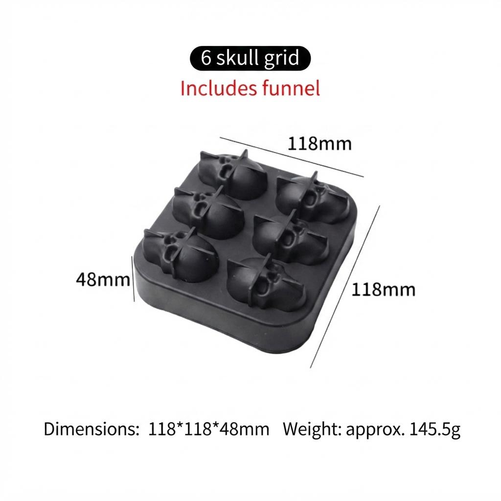 Silikone Isbakker Til Fryser 4/6 Runde Isbold Forme Med Tragte Genanvendelige Bpa Fri Stor Størrelse Isforme 3D