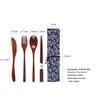 Japanese Korean Wooden Spoon & Chopsticks Set - Portable Tableware for Soup, Rice, and Serving.