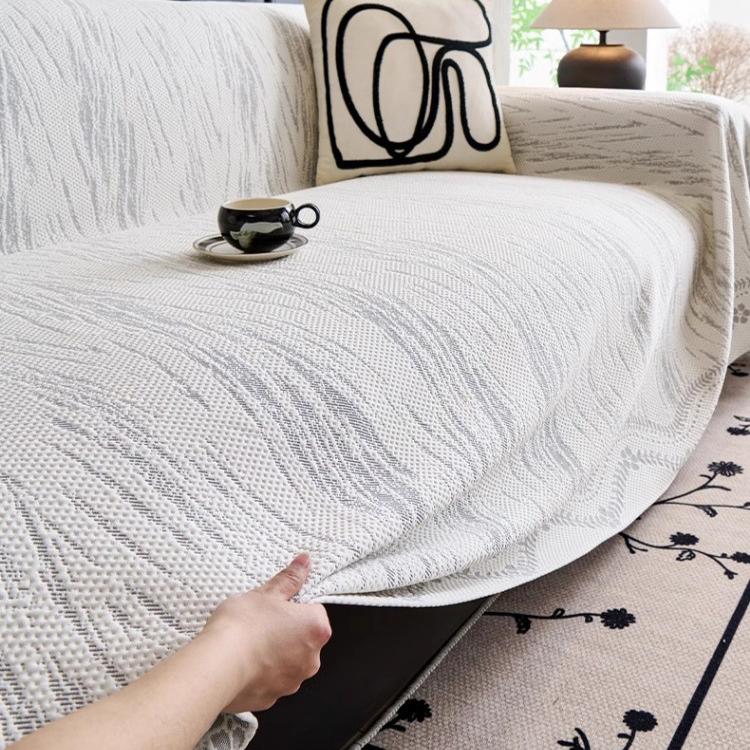 Sofa Cover - Ice Silk Fiber Fabric Cooling Sofa Protector with Floral Pattern, Breathable & Machine Washable, Fit for 1-4 Seater & Sectional Sofas
