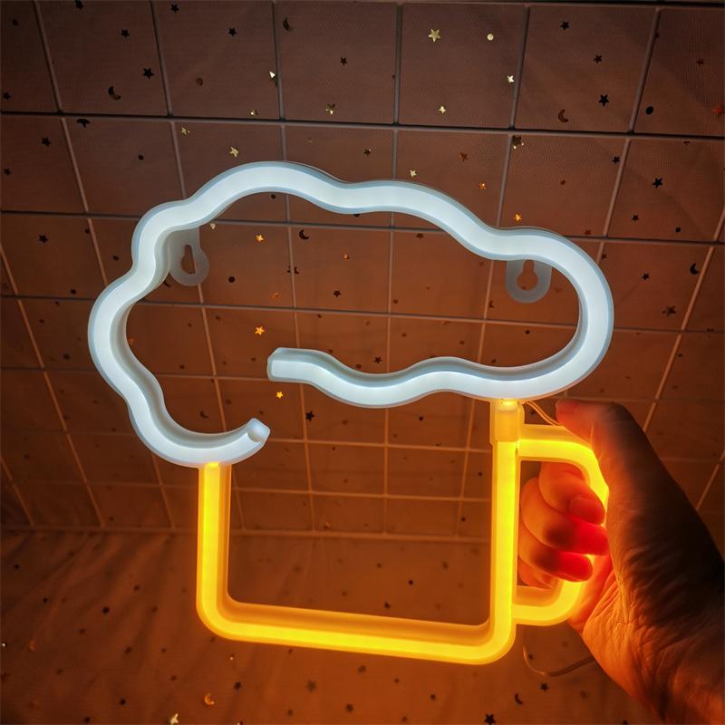Beer Neon Sign Neon Beer Signs LED Beer Sign Beer Light Up Sign for Wall Decor USB/Battery Operated Neon Sign Beer Gifts