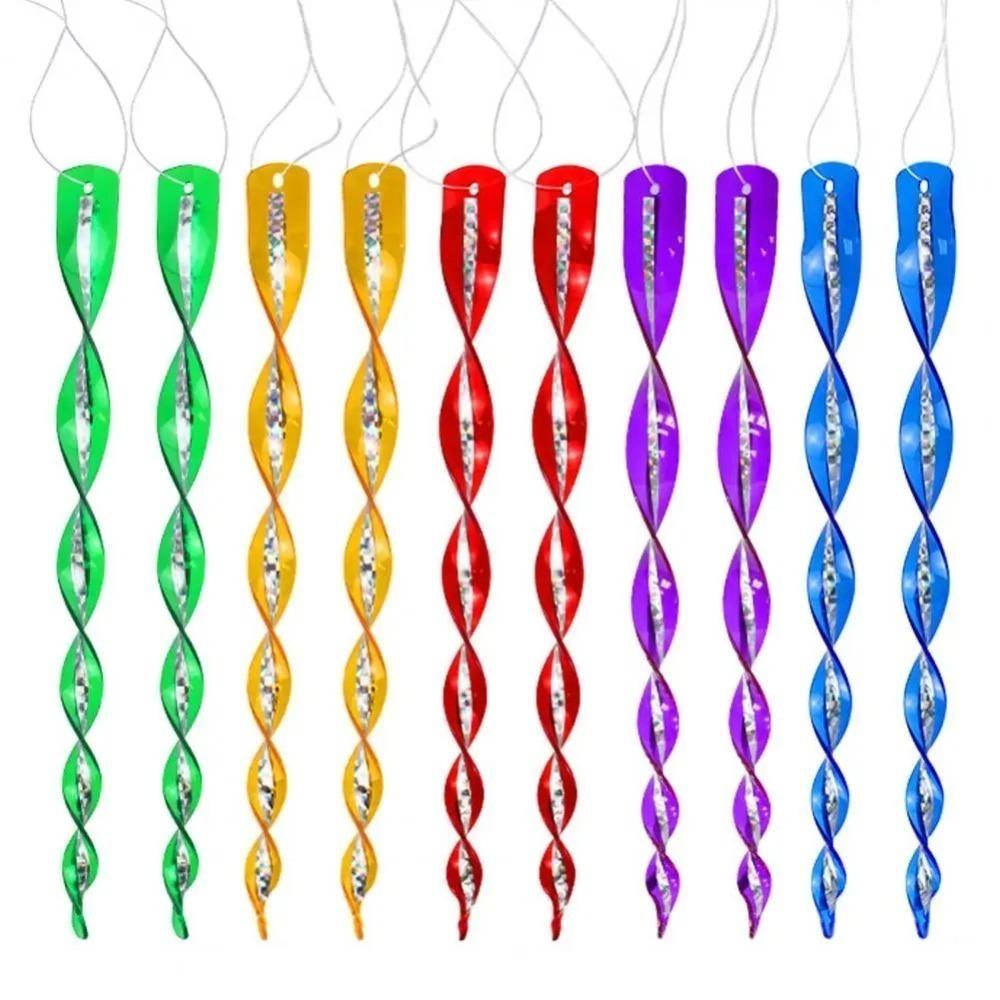 10pcs 360 Degree Rotation Bird Repellent Rods Reflective Wind Spiral Waterproof Bird Repeller Plastic 30CM Length
