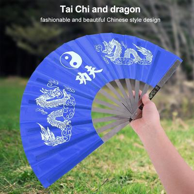 13.8\" Chinese Stainless Steel Tai Martial Arts Kung Fu Fan Portable Hand Fan