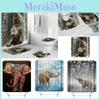 Soft And Comfortable Elephant Shower Curtain Waterproof Polyester Mildew Resistant Bathroom Decor