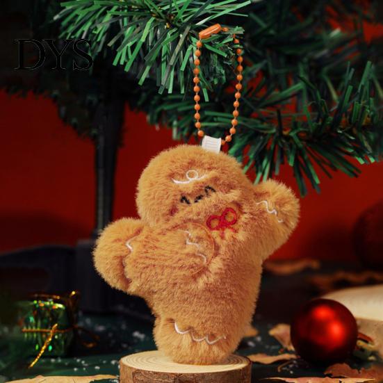 Cute Holiday Decorations for Kids Christmas Plush Keychain, Stuffed Santa Wreath Gingerbread Ornaments, Festive Charms Gifts Bag Charm Accessory