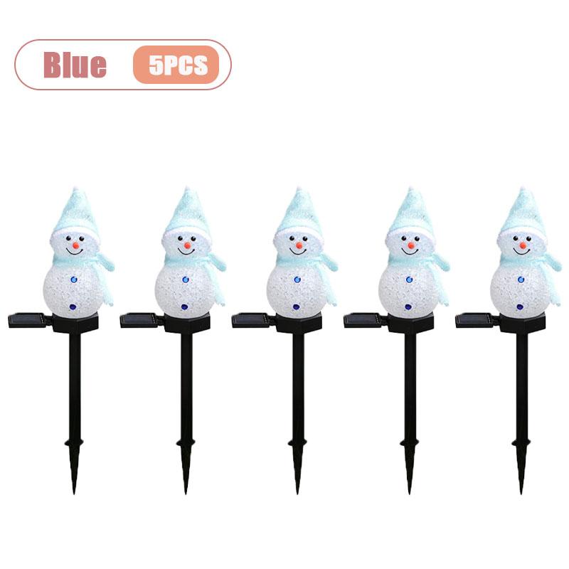 Solar Powered Christmas Snowman Lawn Stake Light Outdoor Garden Decor Ground for Yard Patio Holiday Atmosphere Lighting