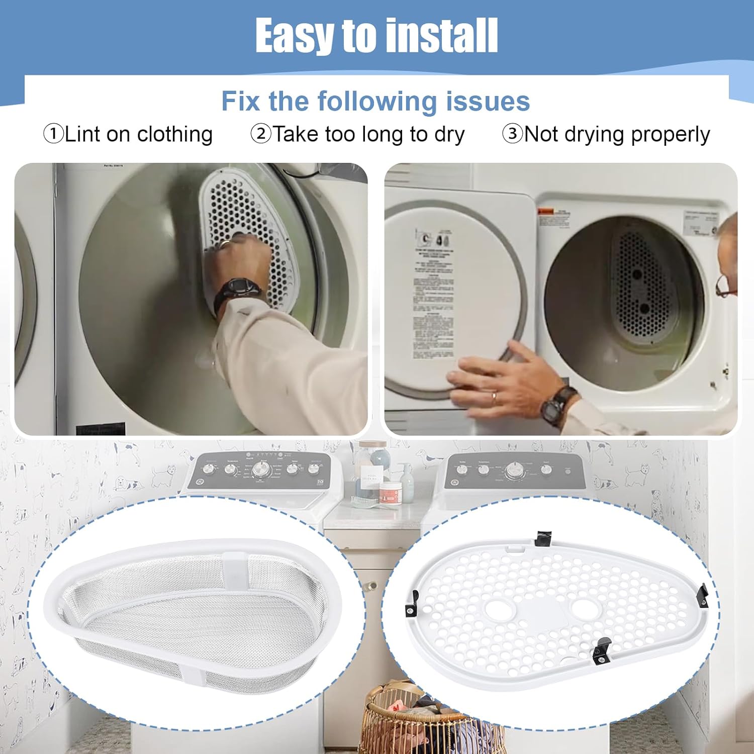 W10828351 для сушилки Whirlpool 8531964 и 8531967 Сетчатый фильтр для ворса Gxfc