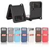 Applicable To Samsung Z Flip4 Folding Screen Mobile Phone Case Card Wallet ZFlip3 Mobile Phone Leather Case One-piece Lychee Pattern