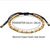 Tibetan Buddhist Handmade Braided Long Copper Beads Lucky Rope Bracelet Bangles
