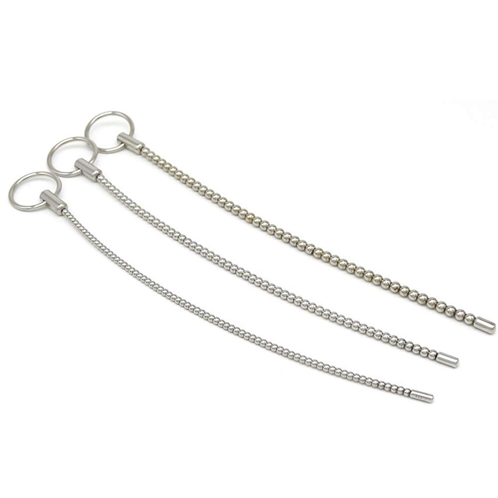 Tibemi Uretralplugg Uretral Bougie Penisplugg med Ring Uretral Dilatator Kukplugg Rustfritt Stål Ekstra Lang Uretral Masturbasjonsbougie Metall