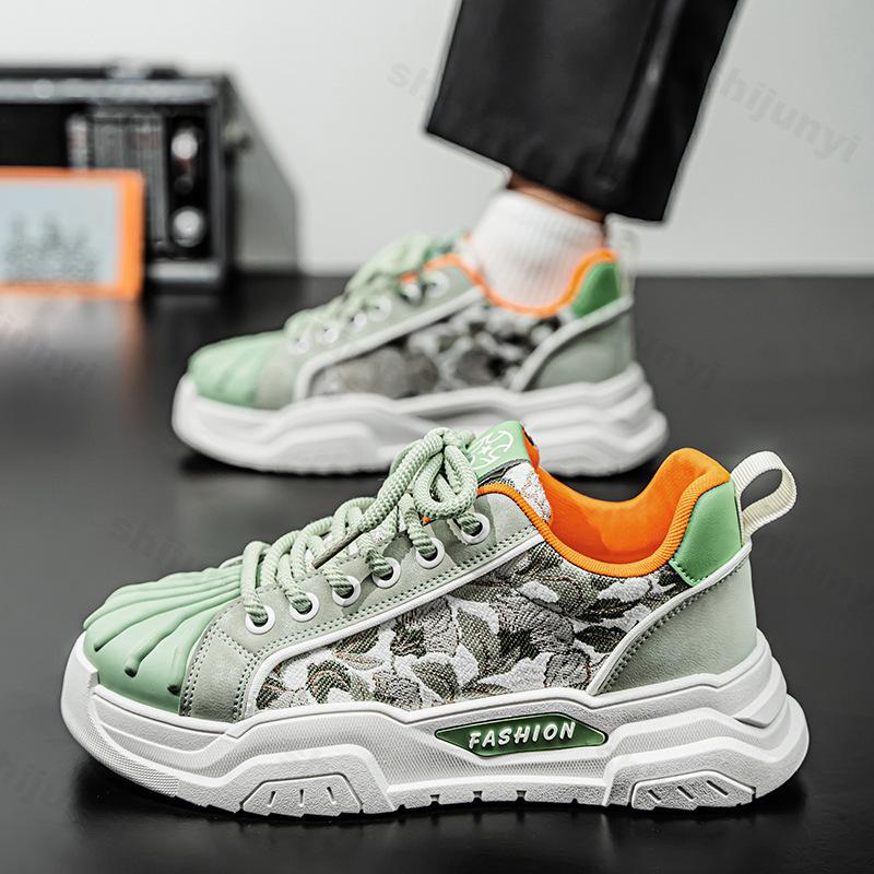 Fashion 2025 Spring New Men's Breathable Cloth Surface Height Increasing Shoes Fashion Trendy Versatile Casual Low Top Chunky sneakers