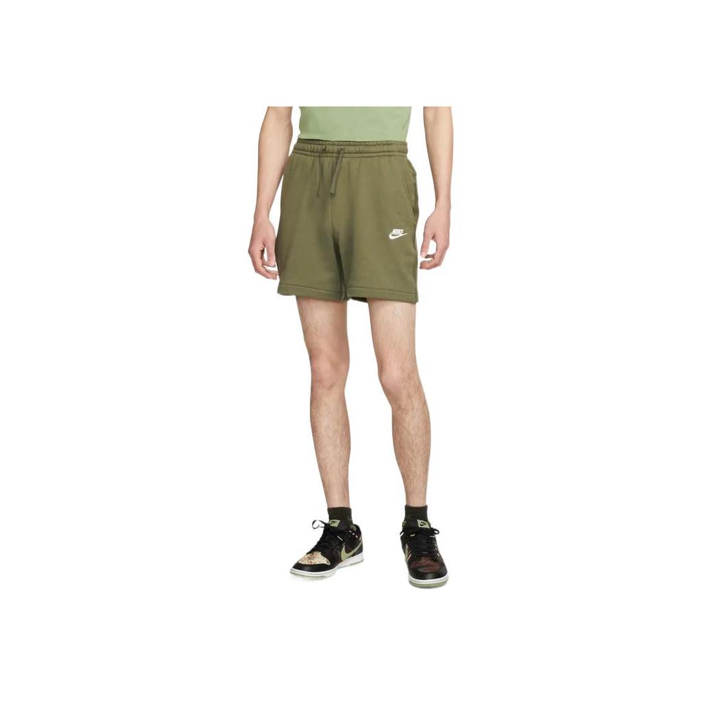 Nike French Terry Casual Shorts Men Bottoms Olive-Green DQ4596-222